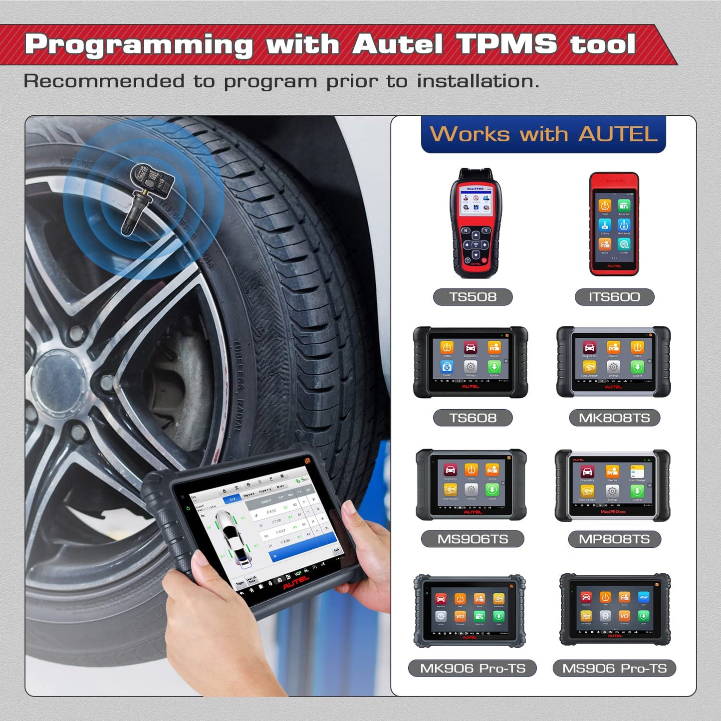 Autel MX TPMS Sensors 2-in-1 315/433MHz – 4PCS Rubber Valve
