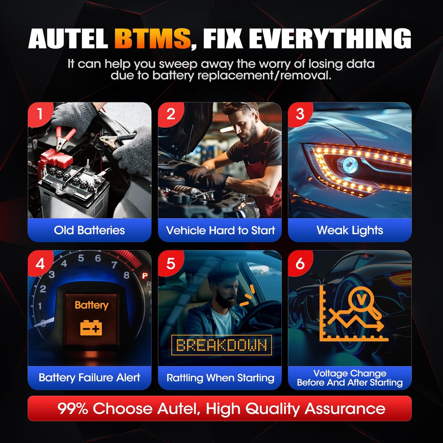 Autel MaxiBAS BTMS OBD2 Memory Saver – 12V Battery Backup Tool