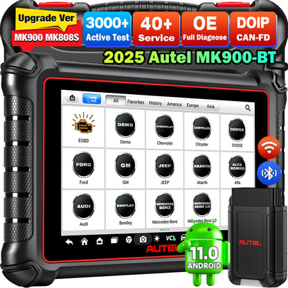Autel MaxiCOM MK900BT Scanner | 2025 Bidirectional Tool with 3000+ Tests & 40+ Services