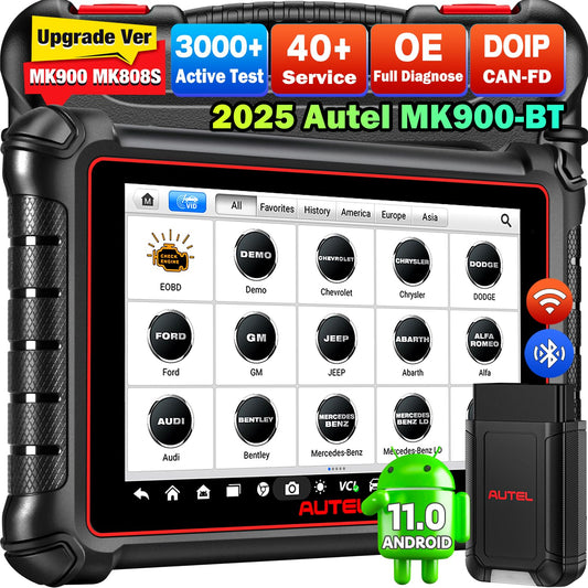 Autel MaxiCOM MK900BT Scanner | 2025 Bidirectional Tool with 3000+ Tests & 40+ Services