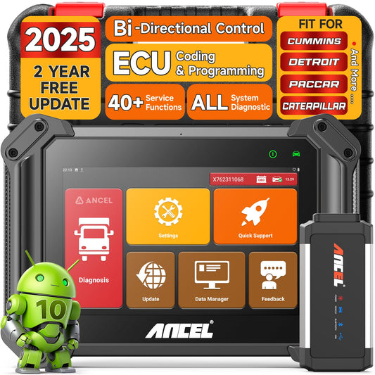 ANCEL V6HD Heavy Duty Truck Scanner 2024 with DPF Regen & ECU Coding