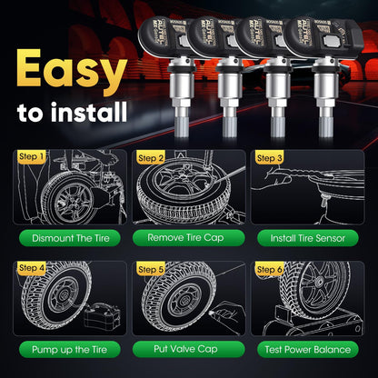Autel MX-Sensor TPMS Set of 8 – Dual 315/433MHz Metal