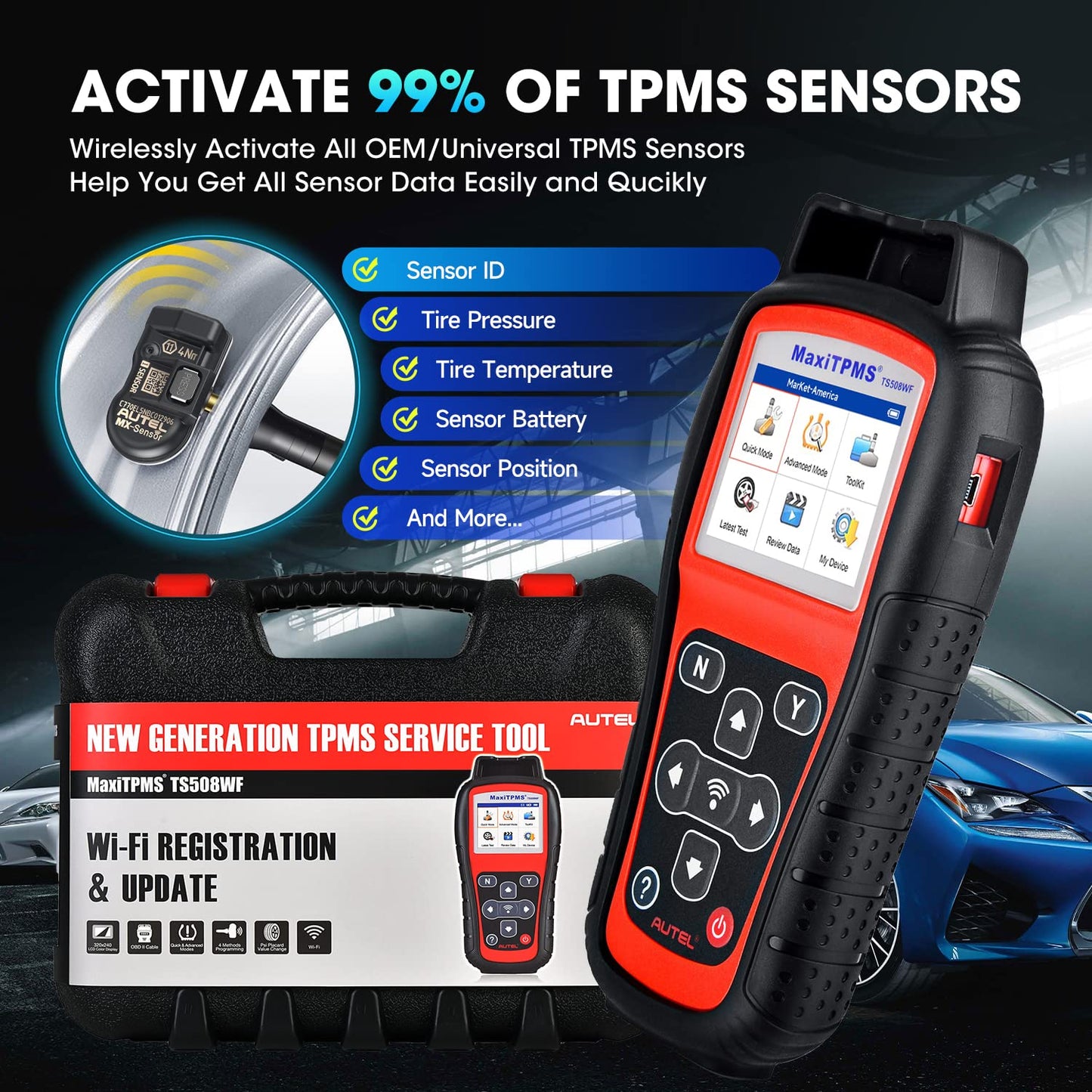 Autel MaxiTPMS TS508WF WiFi TPMS Scanner & Programming Tool