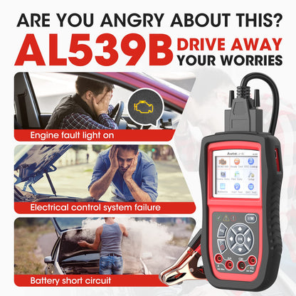 Autel AL539B OBD2 Scanner & Battery Tester 3-in-1 Tool