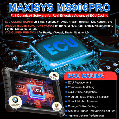 Autel MaxiSys MS906 Pro 2025 ECU Coding OBD2 Scanner with 36+ Services