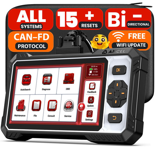 ANCEL FX6100 OBD2 Scanner with Bidirectional Active Test & 15+ Reset Services