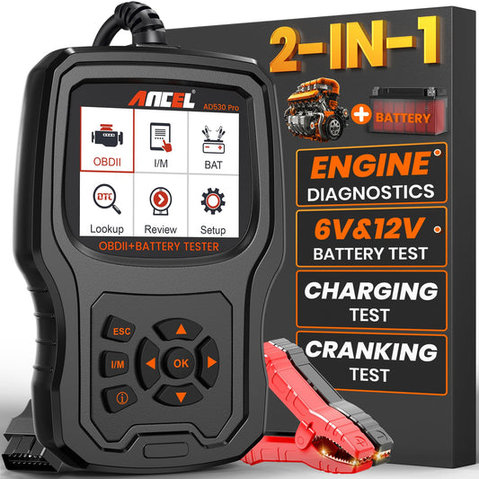 ANCEL AD530 PRO 2-in-1 OBD2 Scanner & Battery Tester for 1996+ Cars