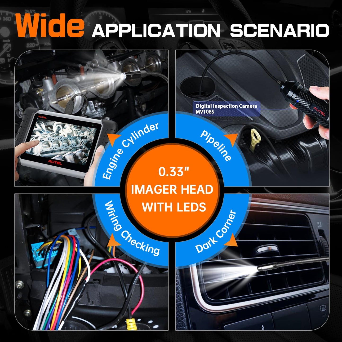 Autel MV108S USB Borescope HD Inspection Camera 2025