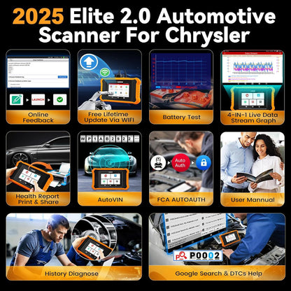 Launch X431 Elite 2.0 for Chrysler Dodge Jeep