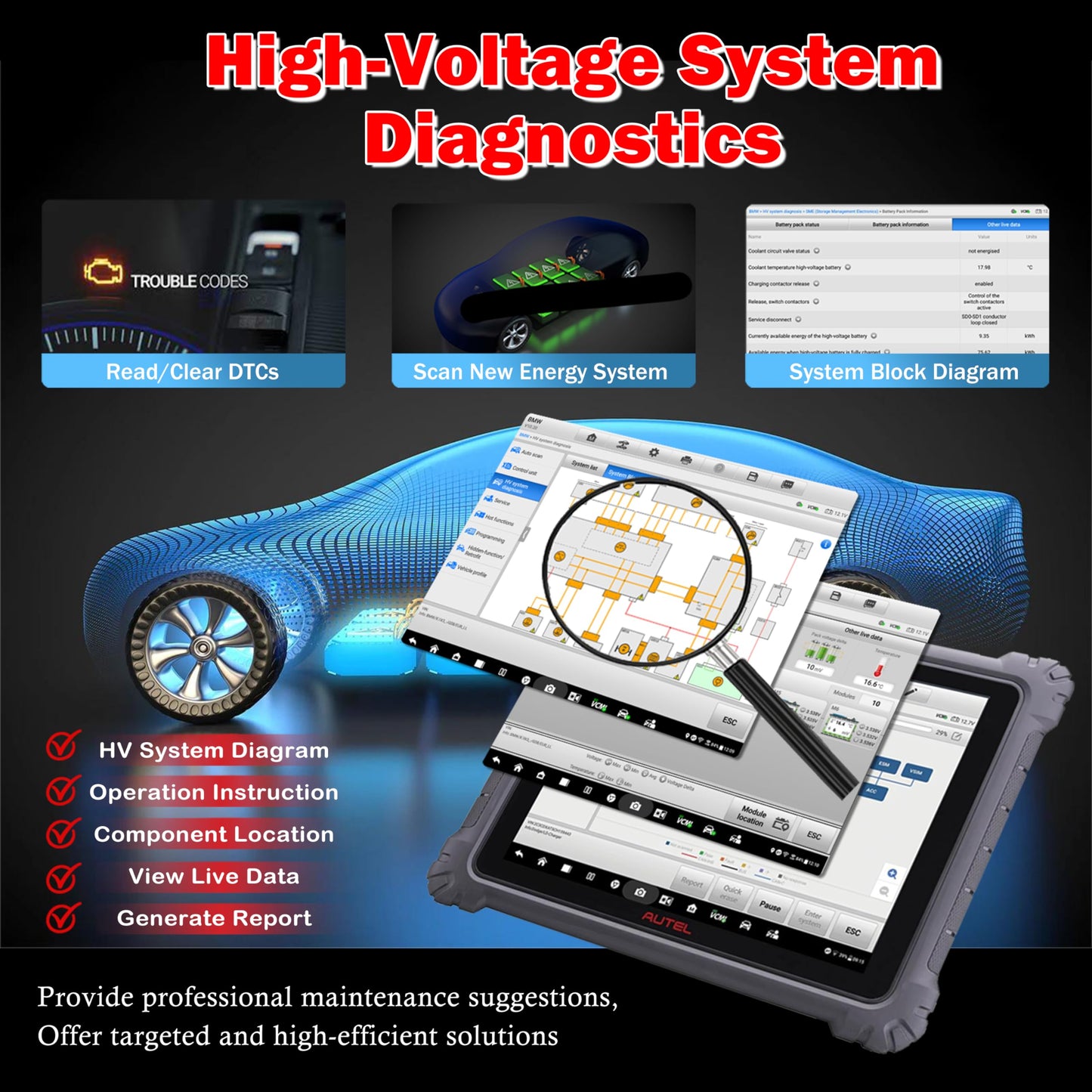 Autel MaxiSYS Ultra EV Scanner 2025 – High Voltage & ECU Coding