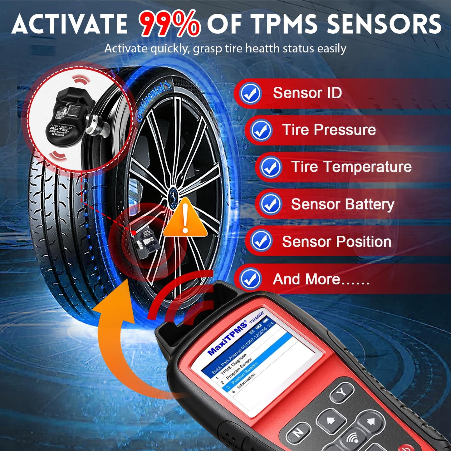 Autel MaxiTPMS TS508WF TPMS Relearn & Reset Tool 2025
