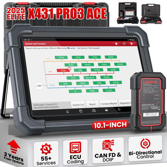 LAUNCH X431 PRO3 ACE 2025 Elite Scanner – ECU Coding & 55+ Resets