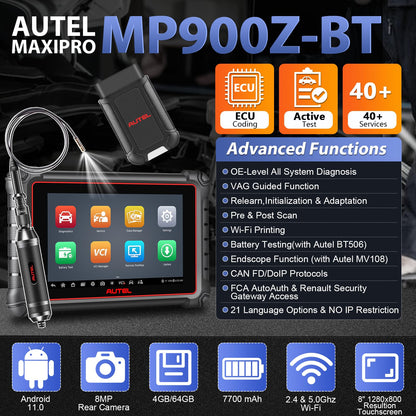 Autel MaxiPRO MP900Z-BT 2025 ECU Coding Scanner with MV108