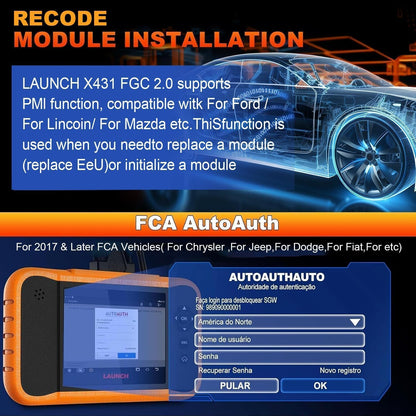 Launch X431 Creader Elite 2.0 OBD2 Scanner for Ford GM Chrysler
