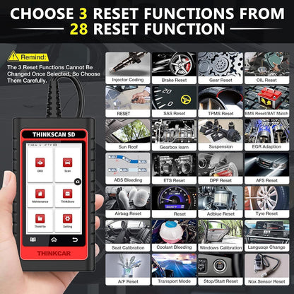 ThinkCar SD4 OBD2 Scanner – Engine, ABS, SRS & 28 Reset Functions