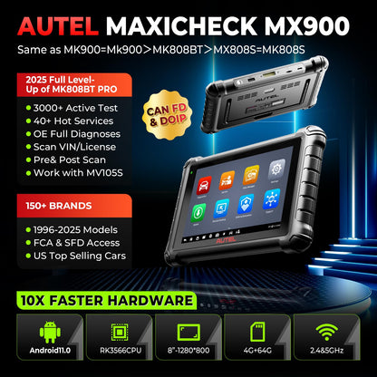 Autel MaxiCheck MX900 2025 OBD2 Scanner with 40+ Reset Services