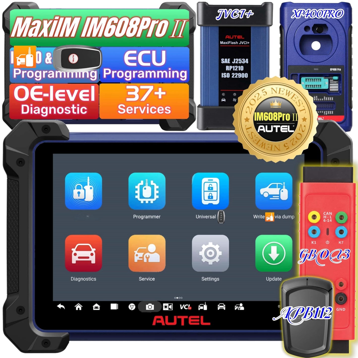 Autel IM608 PRO II Scanner with XP400Pro – ECU Programming & 40+ Services