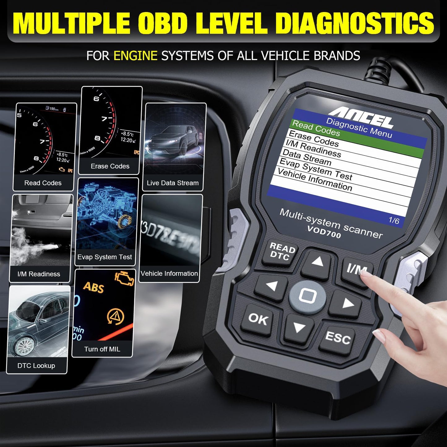 ANCEL VOD700 Volvo OBD2 Scanner Full System Diagnostic Tool