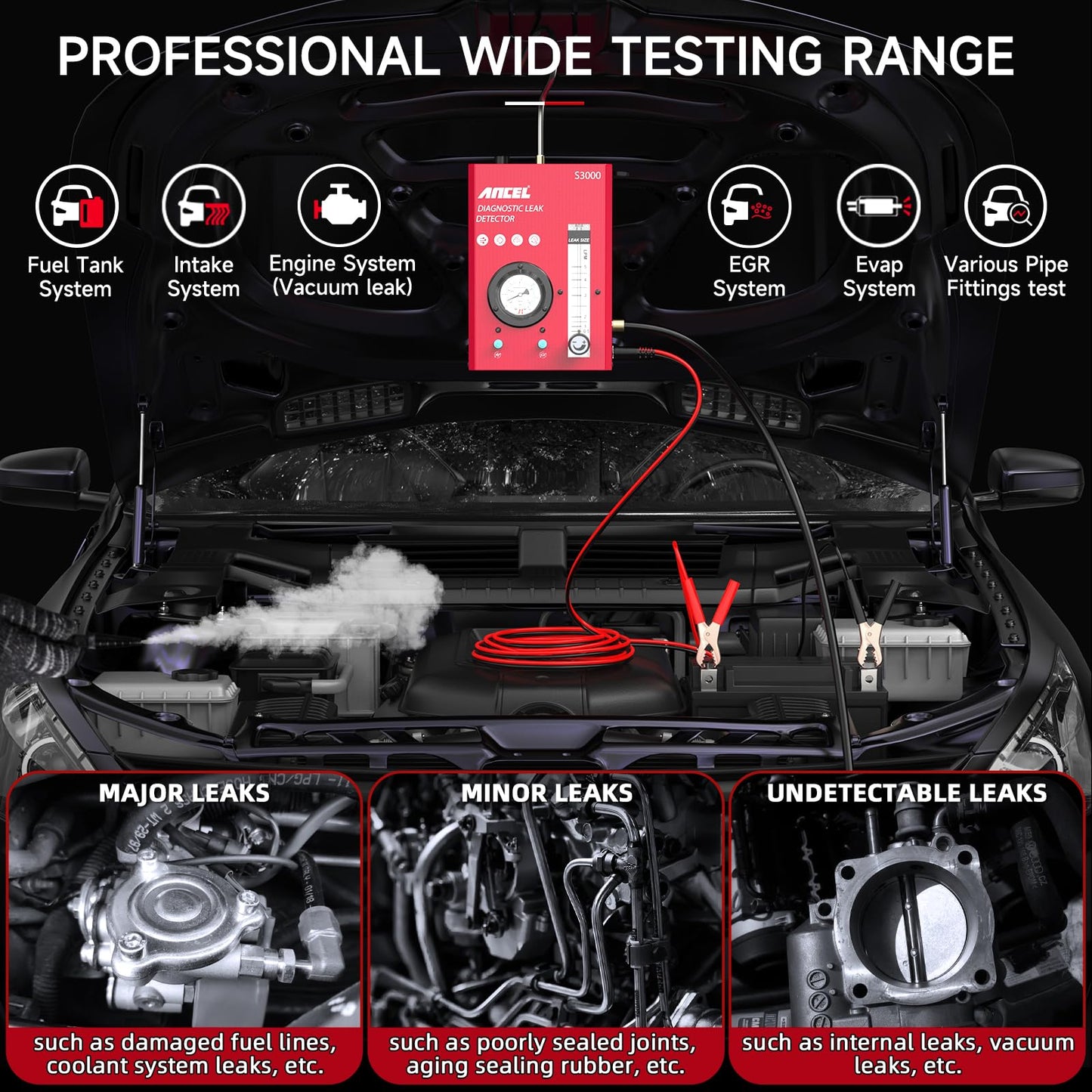 ANCEL S3000-US Automotive Smoke Leak Detector with Air Pump