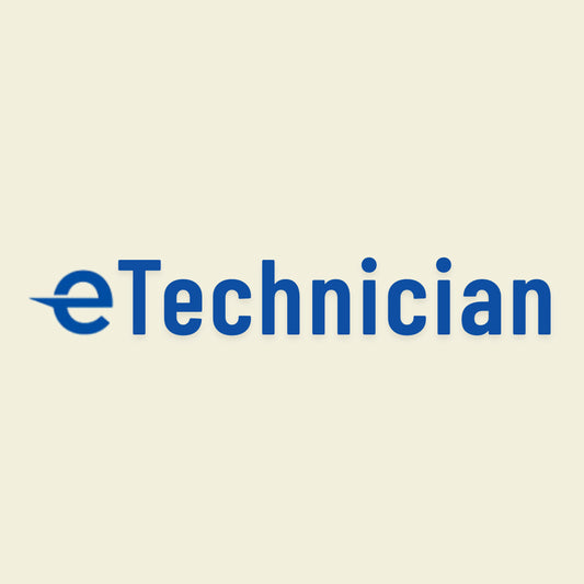 Mechanic using NEXIQ eTechnician 2.13 on laptop for truck diagnostics in workshop