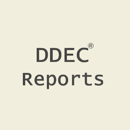 Official DDEC Reports 9.03 software logo for Detroit Diesel engine reporting and data analysis.