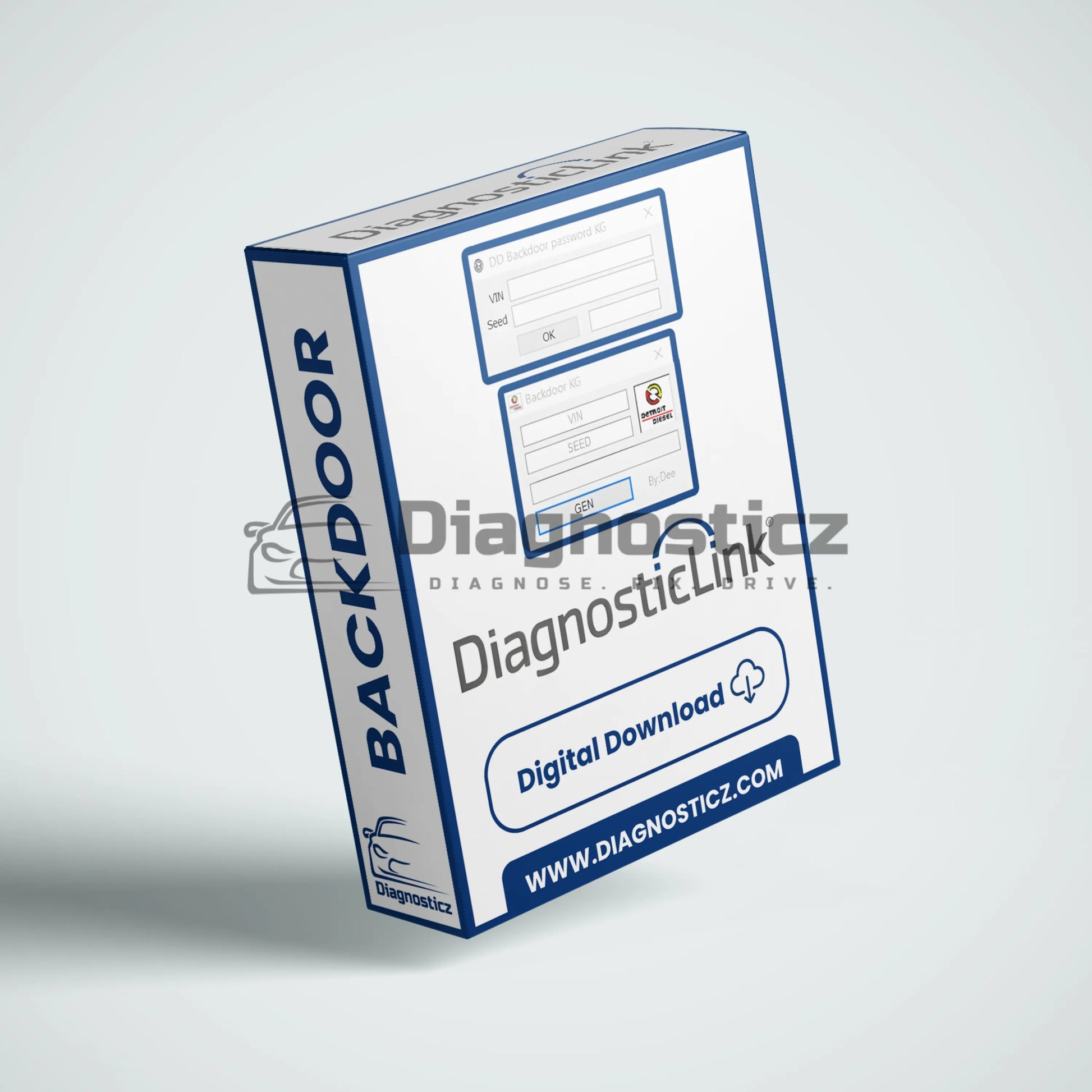 Detroit Backdoor Password Calculator full software package for secure access code generation and Detroit Diesel engine controller unlocking.